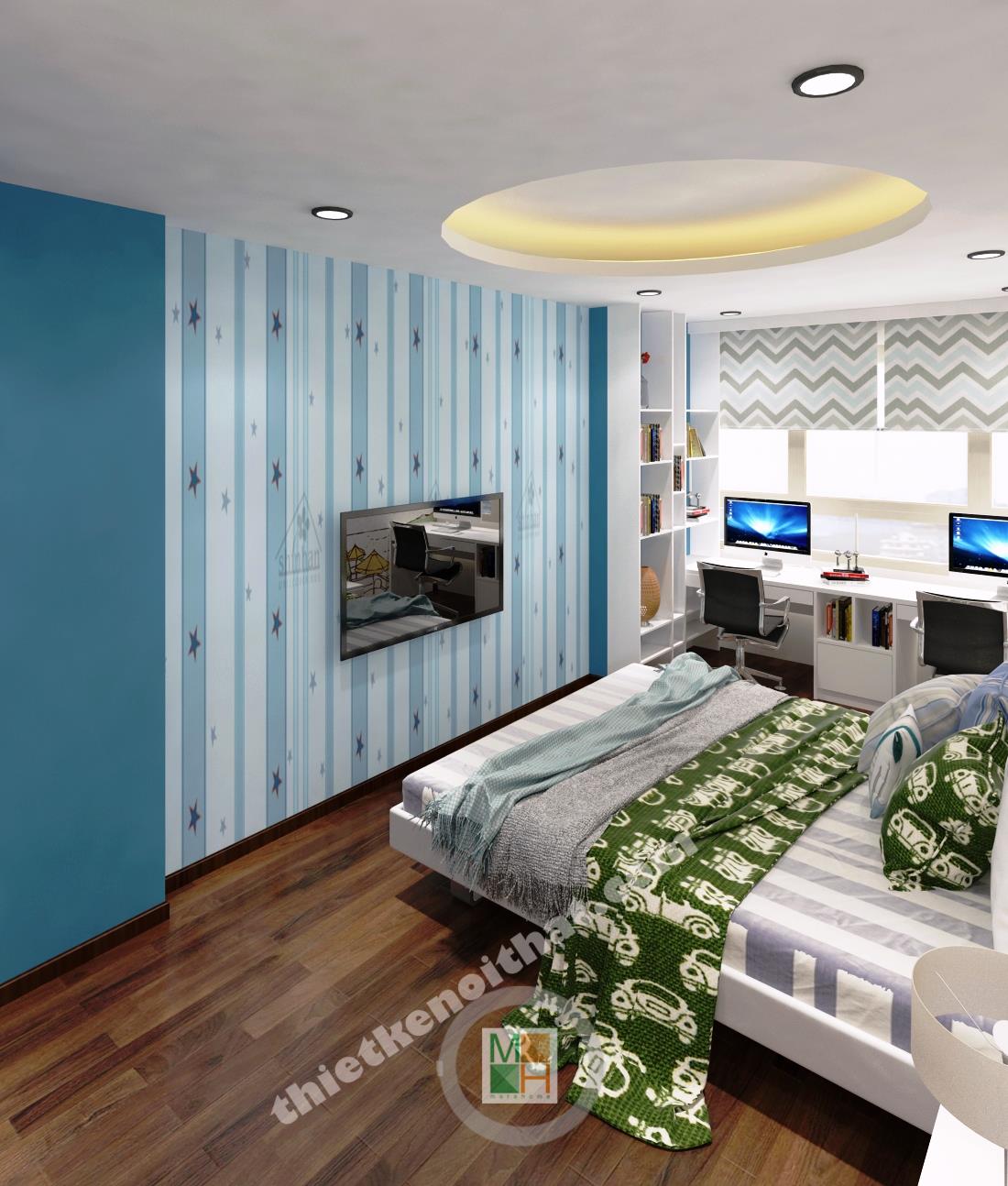 Thi công căn hộ hiện đại nhà anh Thắng tại Mandarin Garden Hòa Phát
